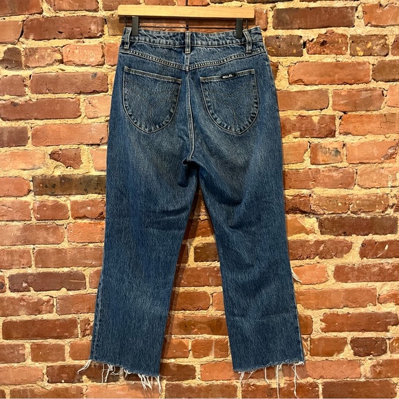 Rolla’s Classic Straight High Rise Regular Fit Size 27 Distressed Raw Hem Crop - Picture 8 of 10